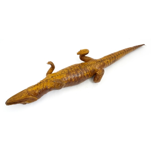 1546 - Taxidermy : a late Victorian full mount of a Caiman, approx 30