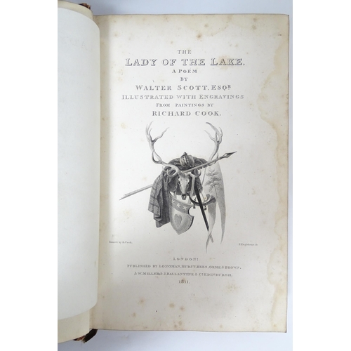 2279 - Books: A quantity of assorted leather bound books  comprising The Lady of the Lake A Poem, by Walter... 