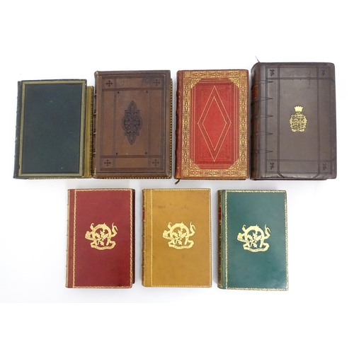 2279 - Books: A quantity of assorted leather bound books  comprising The Lady of the Lake A Poem, by Walter... 