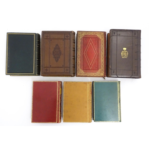 2279 - Books: A quantity of assorted leather bound books  comprising The Lady of the Lake A Poem, by Walter... 