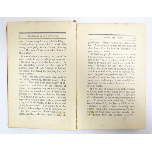 2294 - Book: Confessions of a Turf Crook, edited by Cathal Bellingham. Published by Philip Allen & Co, Lond... 