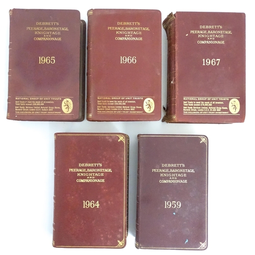 2307 - Books: Debrett's Peerage, Baronetage, Knightage and Companionage, in five volumes for the years 
195... 