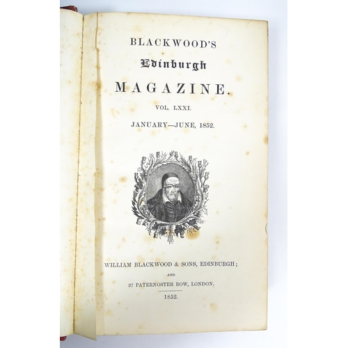 2356 - Books: Blackwood's Edinburgh Magazine, bound in two volumes, January-June 1852 and July-December 185... 