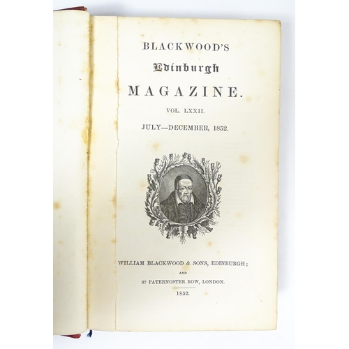 2356 - Books: Blackwood's Edinburgh Magazine, bound in two volumes, January-June 1852 and July-December 185... 