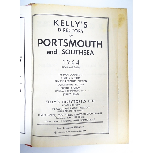 2370 - Books: Kelly's Directory of Portsmouth & Southsea etc. Six volumes covering the years 1956, 1964 (2)... 