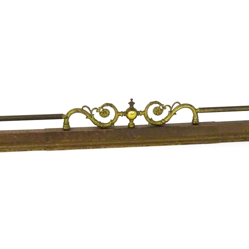 1586 - A 19thC brass fire fender of adjustable length.  52