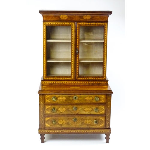 1715 - A 19thC mahogany glazed top bookcase with a moulded cornice above two glazed doors, the super struct... 