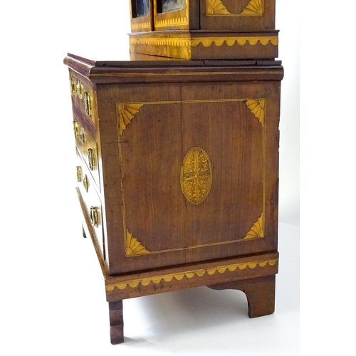 1715 - A 19thC mahogany glazed top bookcase with a moulded cornice above two glazed doors, the super struct... 