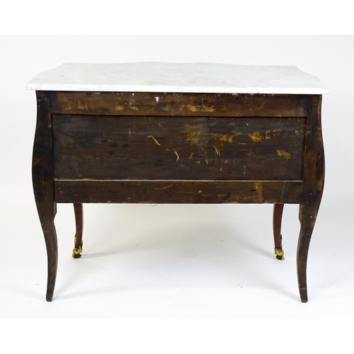 1717 - A late 19thC kingwood bombe commode with a serpentine front. The cabinet produced by the late 19thC ... 