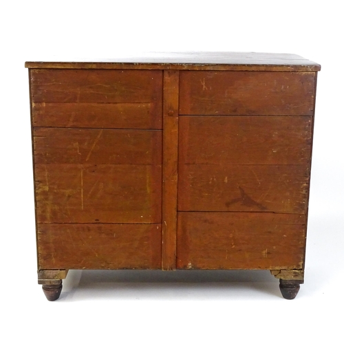 1743 - A 19thC mahogany bow fronted chest of drawers comprising two short over three long graduated drawers... 