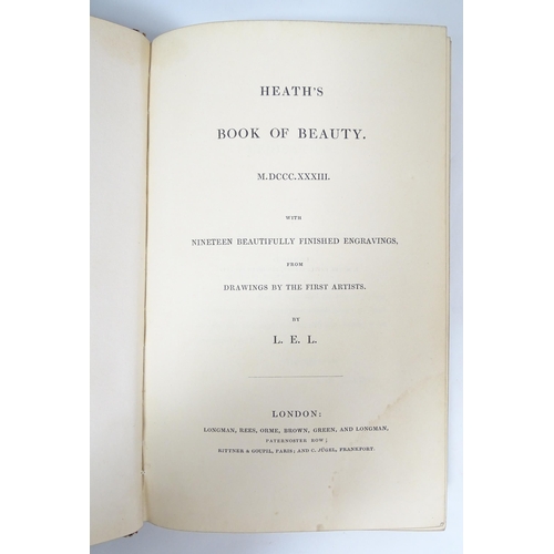 2266 - Book: Heath's Book of Beauty, by L. E. L. (Letitia Elizabeth Landon). Published Longman, Rees, Orme,... 