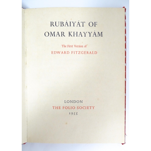 2267 - Book: Rubaiyat of Omar Khayyam, The First Version of Edward Fitzgerald. Published by The Folio Socie... 