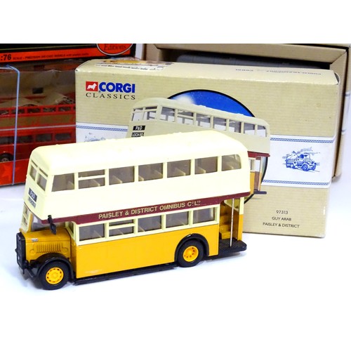 662 - Four boxed Corgi and Gilbow Exclusive First Editions models of mid 20thC buses, the largest approx 4... 