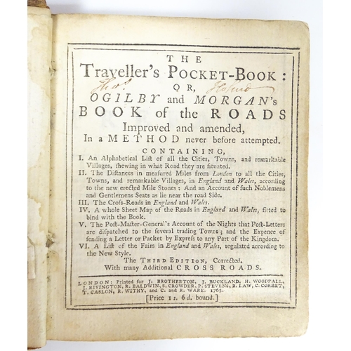 2409 - Book: The Traveller's Pocket-Book; or Ogilby and Morgan's Book of the Roads Improved and Amended, in... 