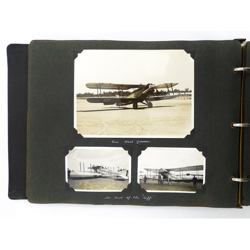 2464 - An early 20thC photograph album of monochrome photographs depicting No. 6 (B) Squadron RAF / Royal A... 