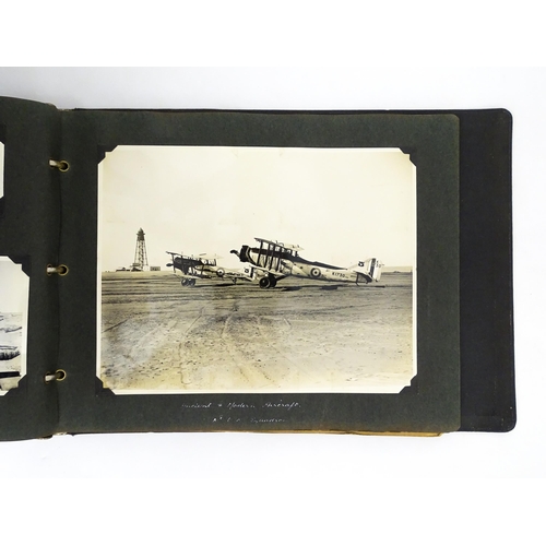 2464 - An early 20thC photograph album of monochrome photographs depicting No. 6 (B) Squadron RAF / Royal A... 