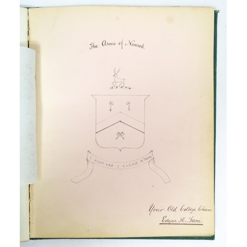 2466 - A 19thC scrap album containing various drawings, verses and hand drawn music scores by students at K... 