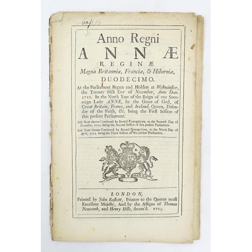 2468 - Three Acts of Parliament , comprising : 
A 1661-1690 Charles II 'Act for the relief and release of p... 