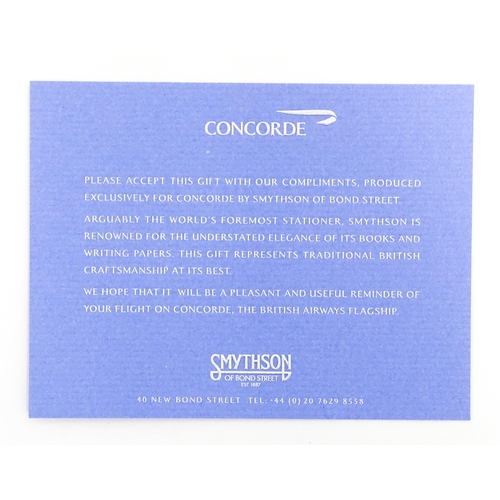 2470 - Concorde memorabilia : British Airways Concorde stationery by Smythson of Bond Street, comprising tw... 