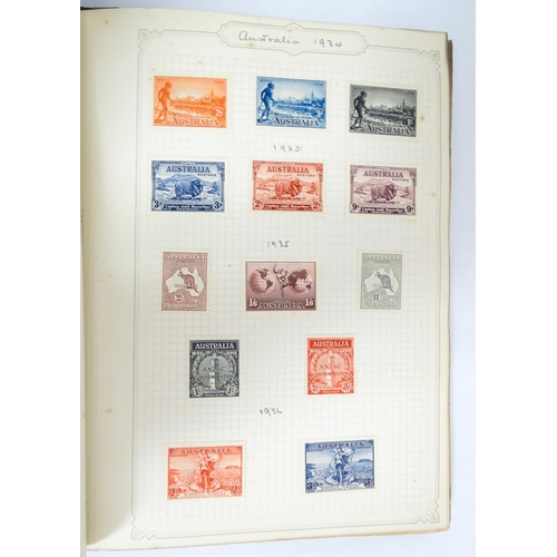 2478 - Stamps & Postal History : A stamp album containing 20thC Worldwide and Commonwealth stamps, to inclu... 