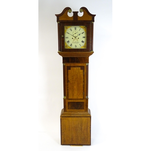 1642 - Thomas Strange of High Wycombe : An early 19thC oak and mahogany cased 8-day longcase clock, the 12