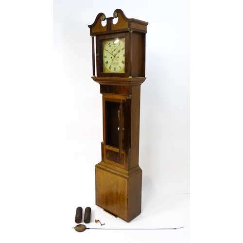 1642 - Thomas Strange of High Wycombe : An early 19thC oak and mahogany cased 8-day longcase clock, the 12