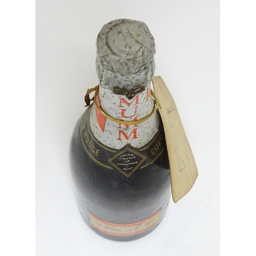 1150A - A bottle of G. H. Mumm Cordon Rouge champagne, approx 75cl, stamped with batch number 81230866