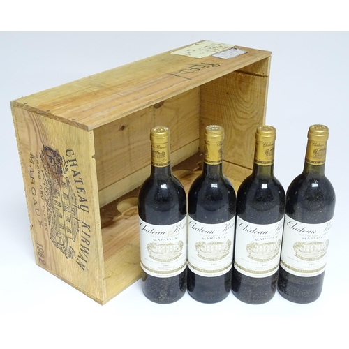 1152 - Four 75cl bottles of Chateau Kirwan Schroder & Schyler grand cru classe Margaux 1982 red wine (4)