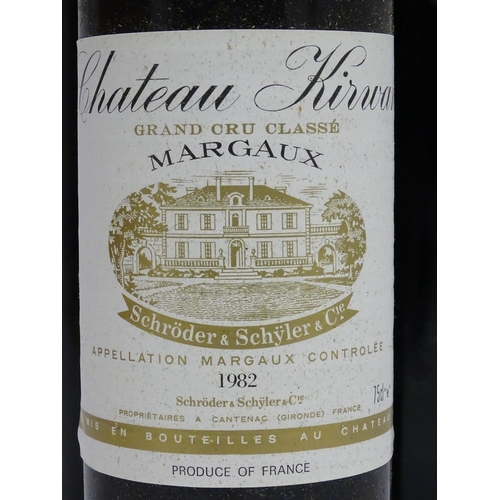 1152 - Four 75cl bottles of Chateau Kirwan Schroder & Schyler grand cru classe Margaux 1982 red wine (4)