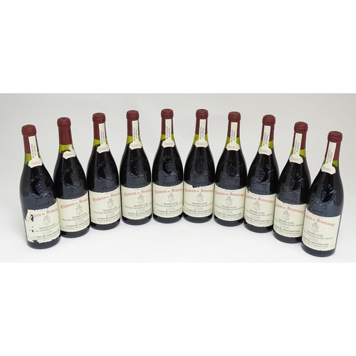 1154 - Ten 75cl bottles of Chateau de Beaucastel 
Chateauneuf du Pape 1990 red wine (10)