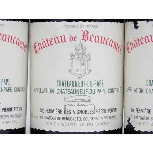 1154 - Ten 75cl bottles of Chateau de Beaucastel 
Chateauneuf du Pape 1990 red wine (10)