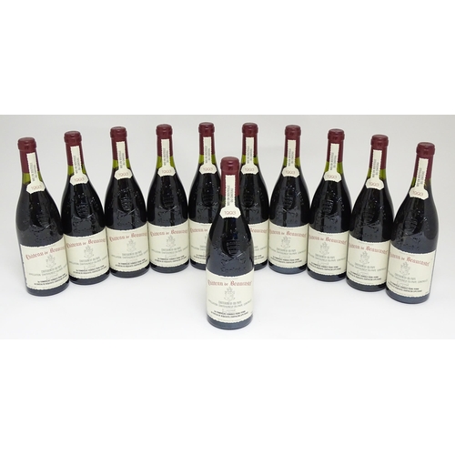 1155 - Eleven 75cl bottles of Chateau de Beaucastel 
Chateauneuf du Pape 1993 red wine (11)