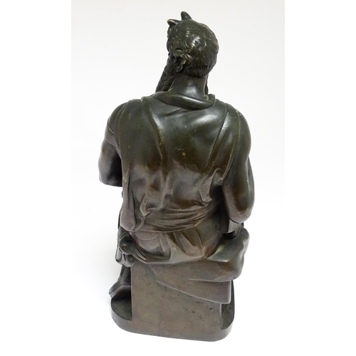 1541 - A Grand Tour style bronze sculpture modelled as Moses after Michelangelo. Approx. 23