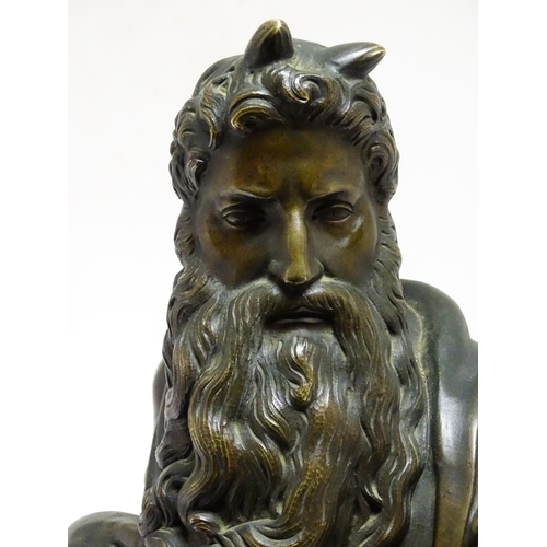 1541 - A Grand Tour style bronze sculpture modelled as Moses after Michelangelo. Approx. 23