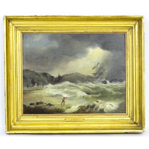 1938 - Attrib. Alexander K. Branden (act. 1865-1905), Marine School, Oil on board, The Storm, A stormy coas... 