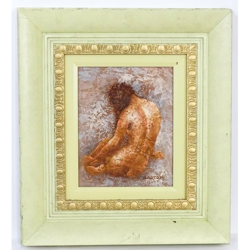 1941 - Edward Barton (1936-2012), American School, Oil on board, A study of a seated nude female. Signed lo... 