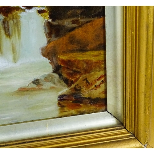 1968 - G. Fisher, Early 20th century, English School, Oil on canvas, A pair of waterfall scenes with mounta... 