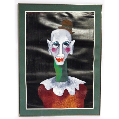 1979 - Buu Chi (1948-2002), Vietnamese School, Oil on paper, Clown portrait. Signed and dated 1994 upper le... 