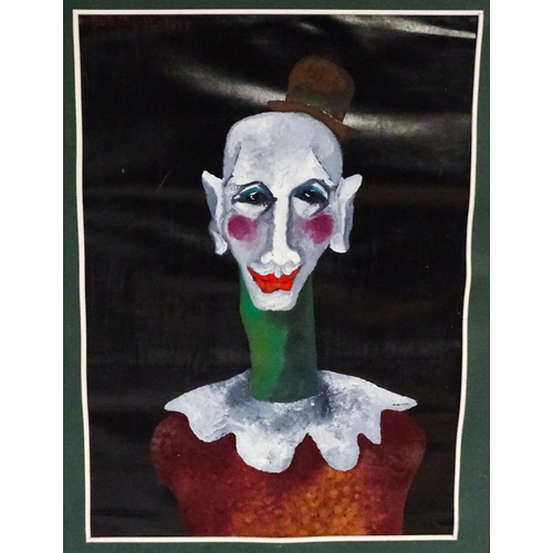 1979 - Buu Chi (1948-2002), Vietnamese School, Oil on paper, Clown portrait. Signed and dated 1994 upper le... 