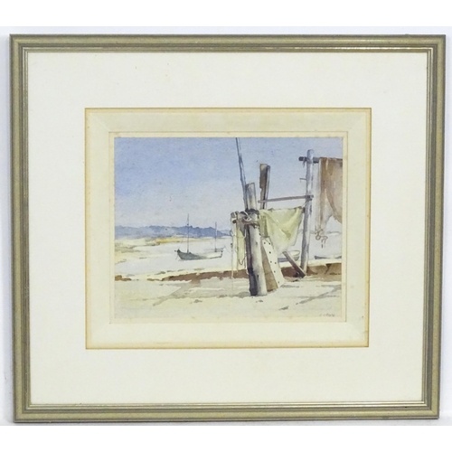 2073 - Stanislaus Soutten Longley (1894-1966), Watercolour, An English harbour scene with boats. Signed low... 