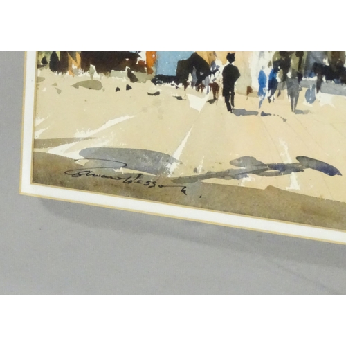 2076 - Edward Wesson, 20th century, Watercolour, A Venetian Canal. Signed lower left. Approx. 12 1/4