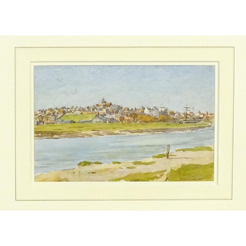 2068 - Philip Norman, 19th century, Watercolour, View of Rye on a sunny day in autumn. Signed and dated 188... 