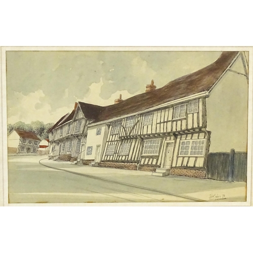 2072 - John Sabry (1914-2006), Watercolour, A street scene in the English village of Lavenham with half tim... 