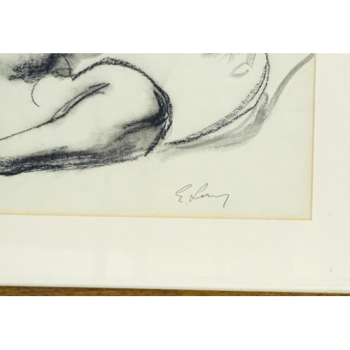 2188 - Emmanuel Levy (1900-1986), Charcoal, A study of a reclining nude. Signed lower right. Approx. 14