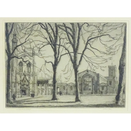 2195 - Arthur Bell (1897-1995), Etching, Cheltenham College. Signed and titled in pencil under. Together wi... 