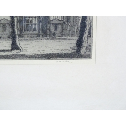 2195 - Arthur Bell (1897-1995), Etching, Cheltenham College. Signed and titled in pencil under. Together wi... 