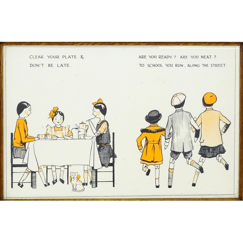 2196 - After W. D. M. Townsend, 20th century, Lithograph, A children's educational poster with the mottos '... 