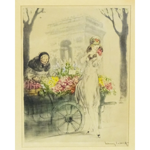 2197 - Louis Icart (1888-1950), French School, Etching, Arc de Triomphe, A Paris street scene with a lady a... 