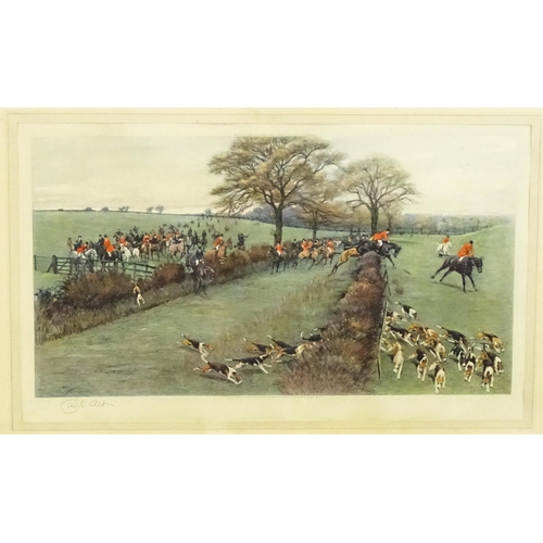 2201 - After Cecil Aldin, 20th century, Signed lithograph, The South Berks Hunt. Signed in pencil lower lef... 