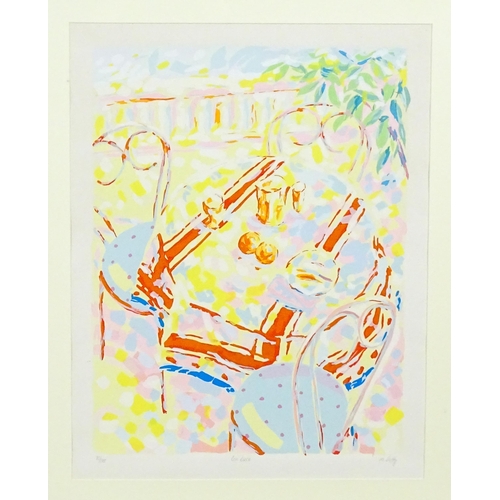 2218 - Michael Duffy, 20th century, Limited edition Screenprint, Con Luce, A summer cafe scene. Signed, tit... 